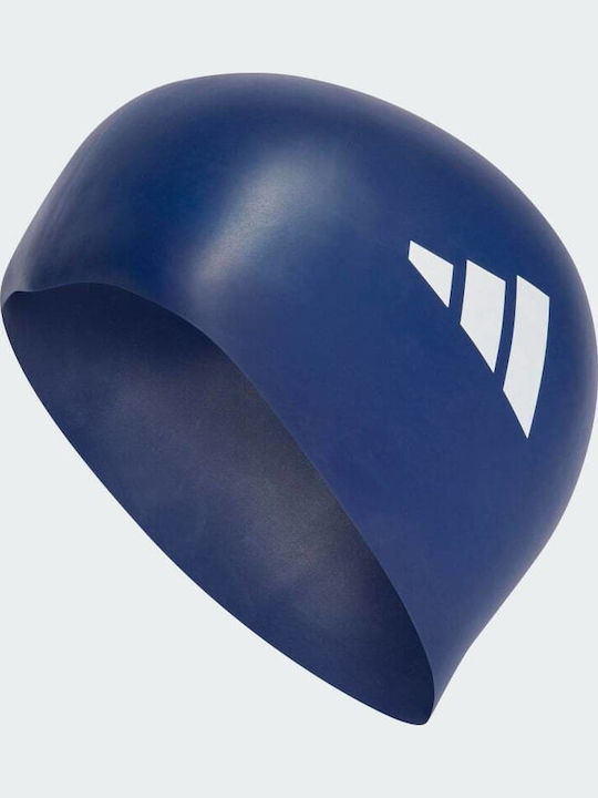 adidas 3-Stripes Silicone Adults Swimming Cap Blue
