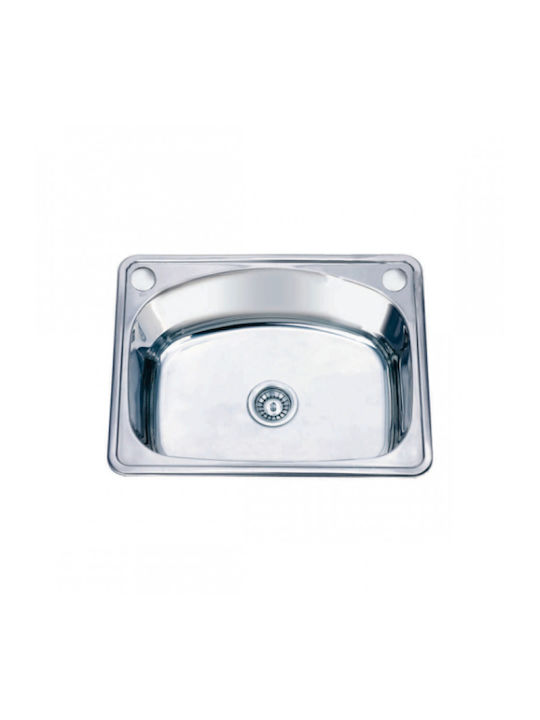 Inter Ceramic Ένθετος Νεροχύτης Inox Μ61xΠ47cm Γκρι