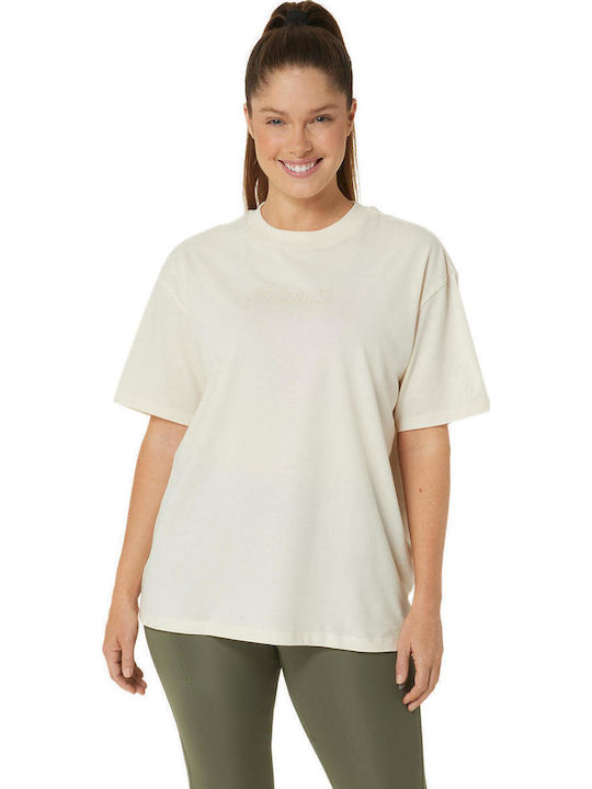 ASICS Γυναικείο Αθλητικό T-shirt Μπεζ