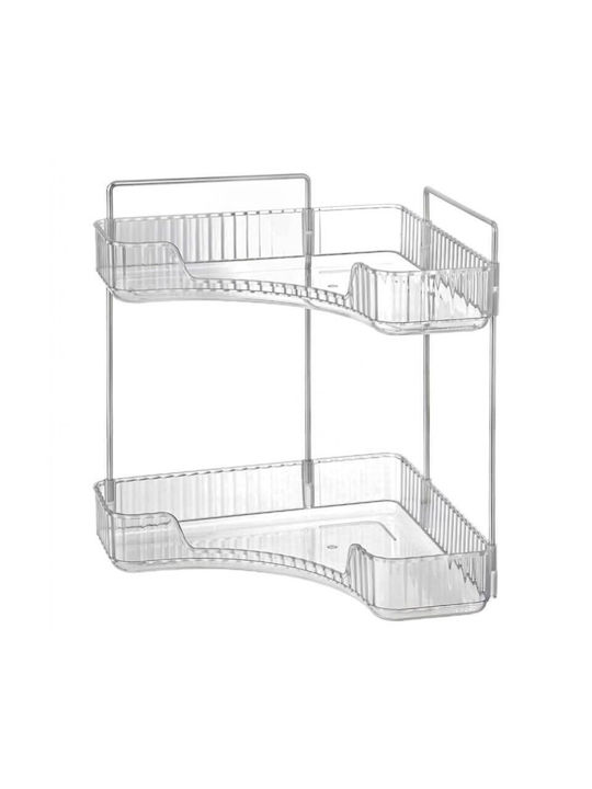 Corner Wall Mounted Bathroom Shelf Plastic 25.5x16.5x29.5cm