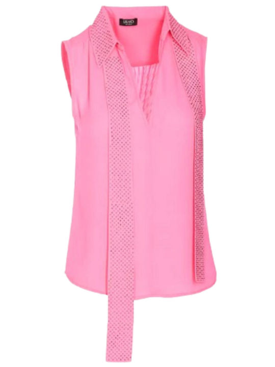 Liu Jo Damen Bluse Ärmellos Rosa