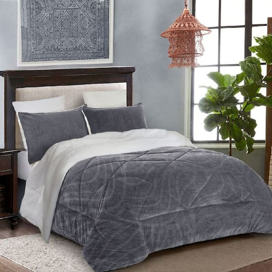 Isadore Lorraine Duvet Cover Queen 220x240cm Gray 450 GSMGsm