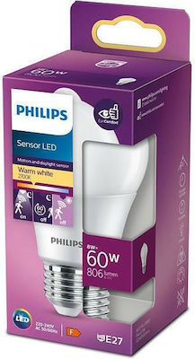 Philips LED Bulbs for Socket E27 and Shape A60 Warm White 1pcs