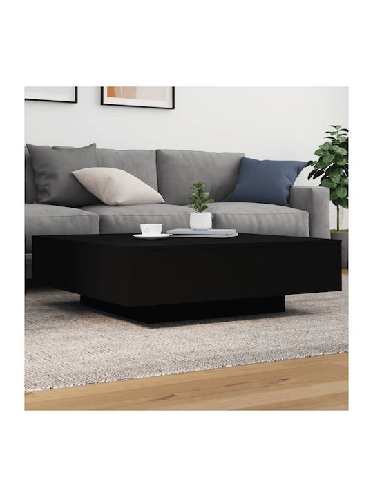Square Central Wooden Coffee Table Black W100xD100xH31cm