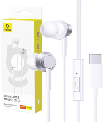 Baseus Encok In-ear Handsfree με Βύσμα USB-C Λευκό