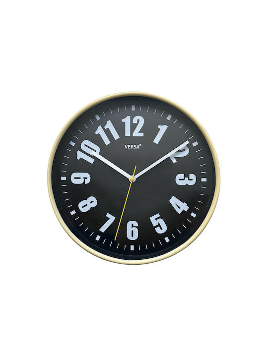 Versa Wall Clock Plastic Black