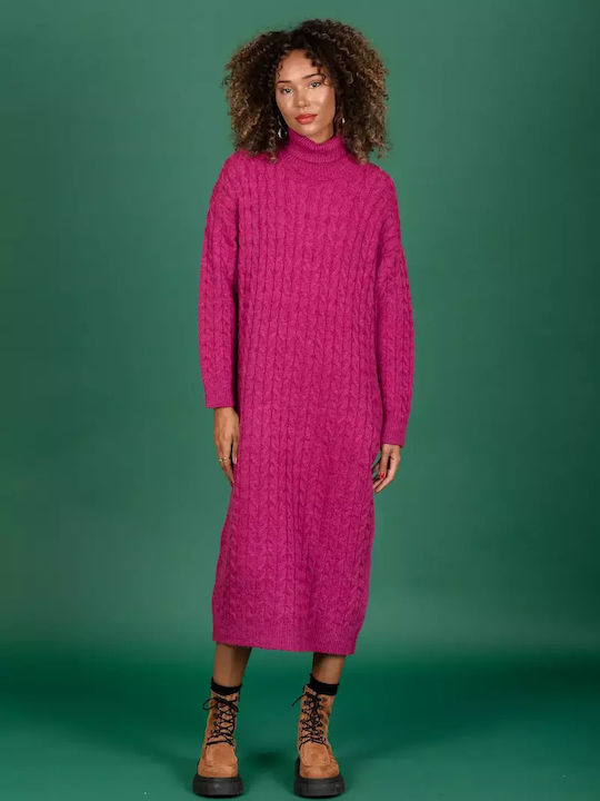 Chaton Midi Dress Knitted Magenta