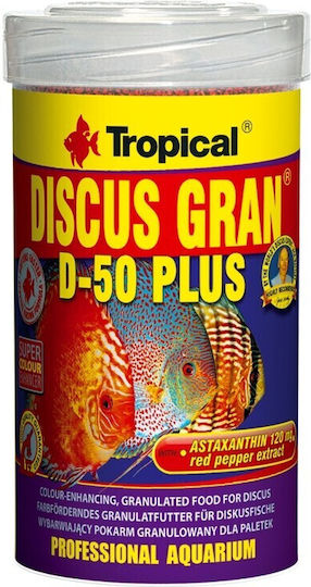 Tropical Discus Gran D-50 Plus Τροφή για Τροπικά Ψάρια σε Κόκκους με Σπιρουλίνα 1000ml 440γρ.