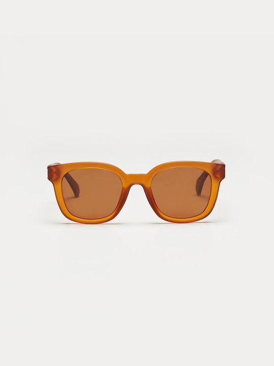 Cosselie Bilbao Women's Sunglasses with Orange Plastic Frame and Brown Polarized Lens 1802202314