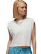 Women's Athletic Crop Top Sleeveless White