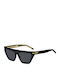 Boss Women's Sunglasses with Black Plastic Frame and Black Lens BOSS 1609/S 807/IR