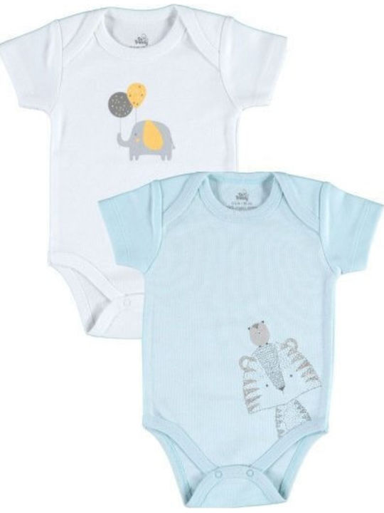 Trendy Set Babystrampler Kurzärmelig Light Blue 2Stück