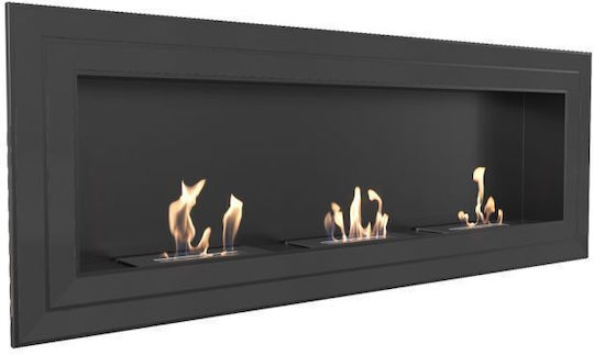 Kratki Internal / Outdoor Wall Mounted Bioethanol Fireplace Black