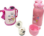 Kids Water Bottle Thermos with Straw Pink