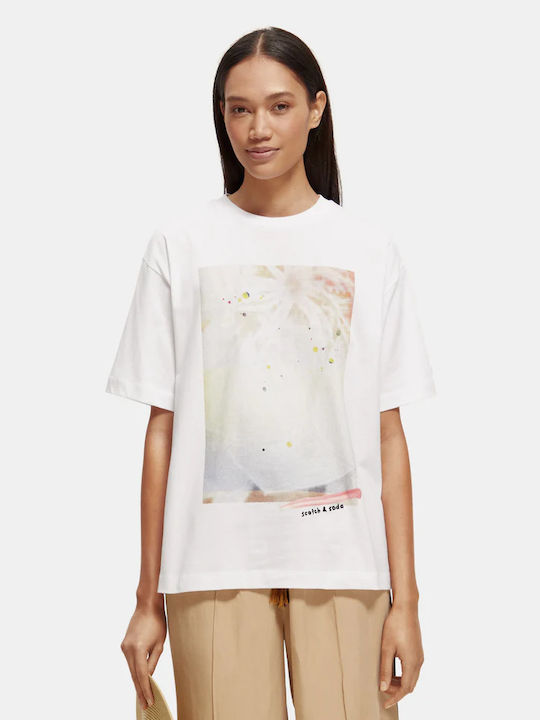 Scotch & Soda Women's T-shirt Floral White