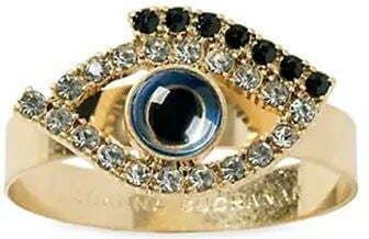 Skinny Evil Eye Δαχτυλίδι Πετσέτας Μεταλλικό Χρυσό 4τμχ