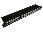 A-LAN Panou Patch pentru Rack 1U 19" 24 Porturi Negru