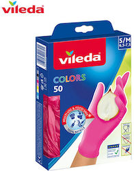 Vileda Nitril Examination Gloves Fără pulbere Roz 50buc