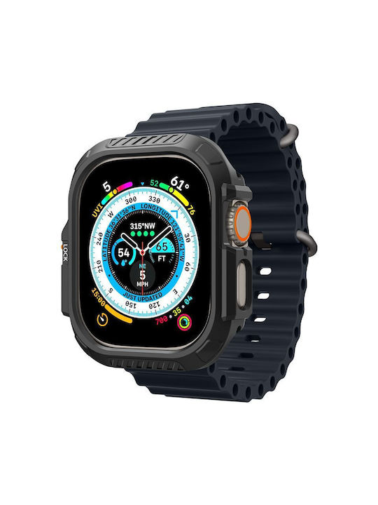 Spigen Fit Carcasă de Silicon în culoarea Negru pentru Apple Watch Ultra 2/Ultra 49mm Acs06208