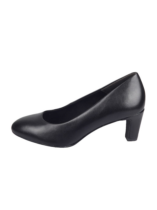 Tamaris Leather Pointed Toe Black Medium Heels