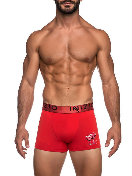 Inizio Men's Boxer Black with Patterns