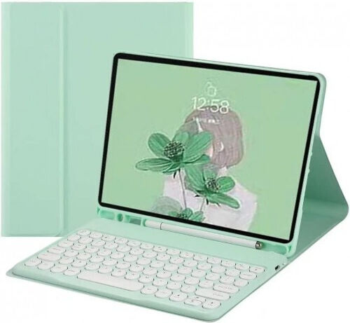 Flip Cover mit Tastatur in Englisch US Türkis (Xiaomi Redmi Pad SE 11)