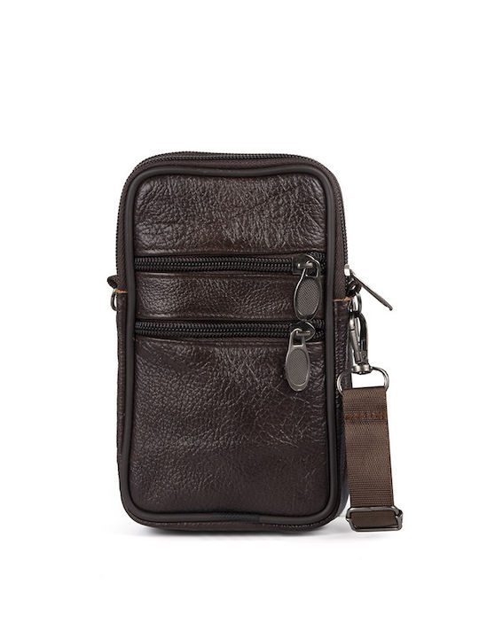 LKmoda Leather Men's Bag Shoulder / Crossbody Brown