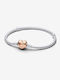 Pandora Дамска Гривна Верига с Дизайн Сърце от Сребро 19см