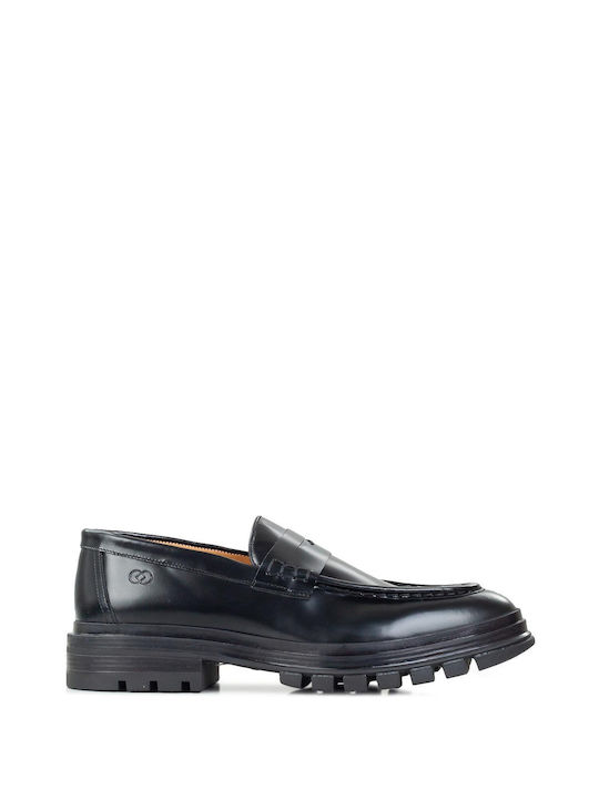Men's Leather Boat Shoes Black