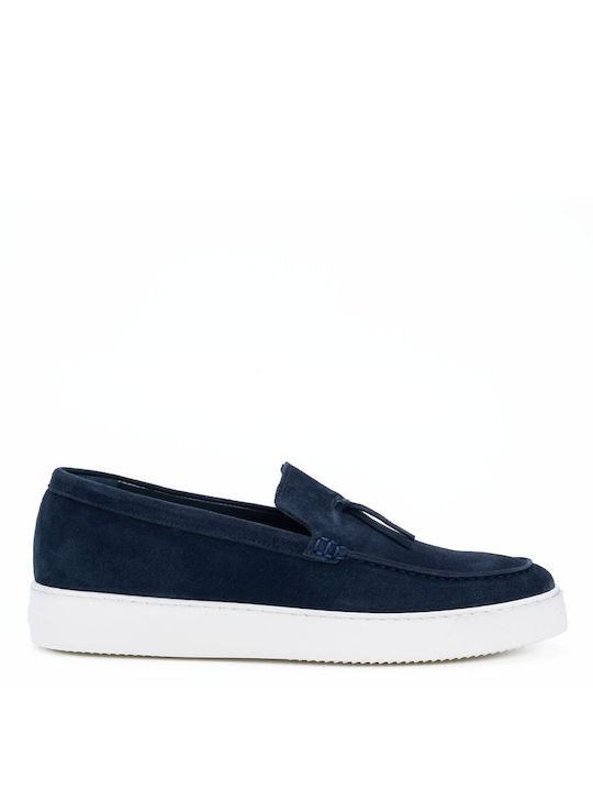 Perlamoda Suede Ανδρικά Loafers σε Μπλε Χρώμα