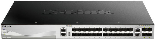 D-Link DGS-3130-30S/E Managed L3 Switch με 2 Θύρες Gigabit (10Gbps) Ethernet και 24 SFP Θύρες