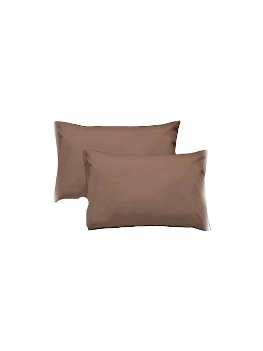 SpitiBazaar Σετ Μαξιλαροθήκες Καφέ 50x70εκ.