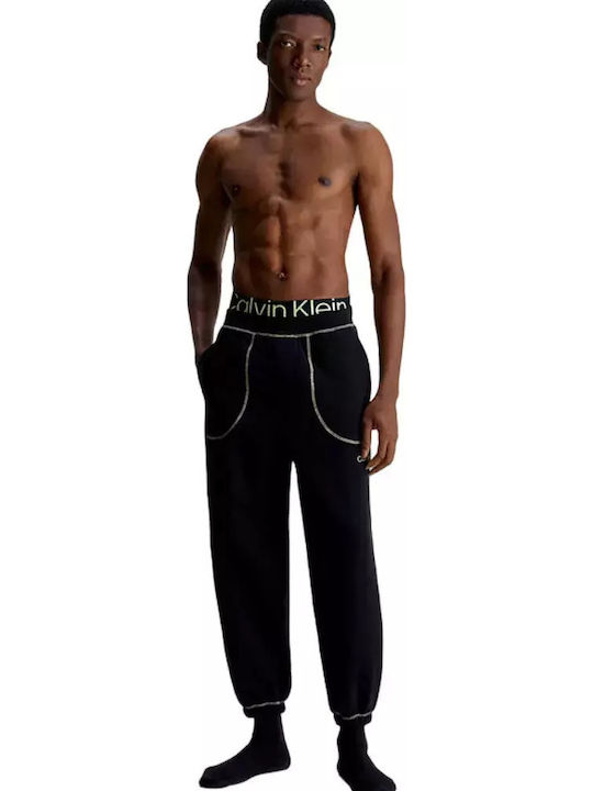 Calvin Klein Χειμερινό Ανδρικό Παντελόνι Πιτζάμας Μαύρο