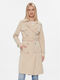 Women's Beige Coat with Buttons