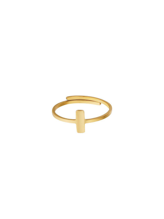 One Women's Ring from Steel Gold Plated