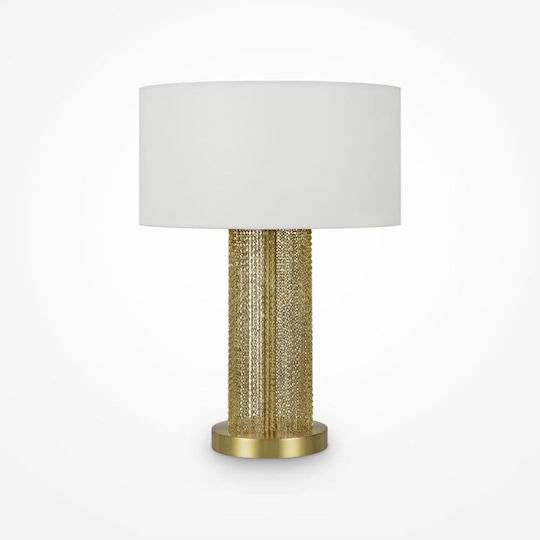 Maytoni Lampă de masă cu Abajur Alb și Bază Auriu