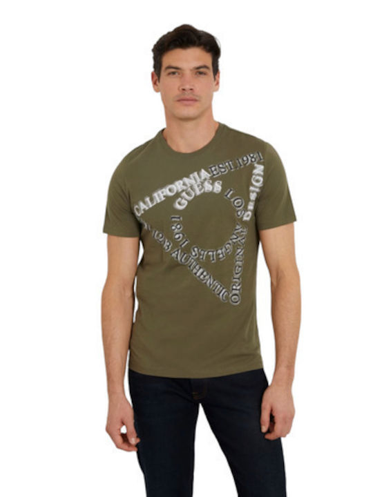 Guess Herren T-Shirt Kurzarm Dusty Sage