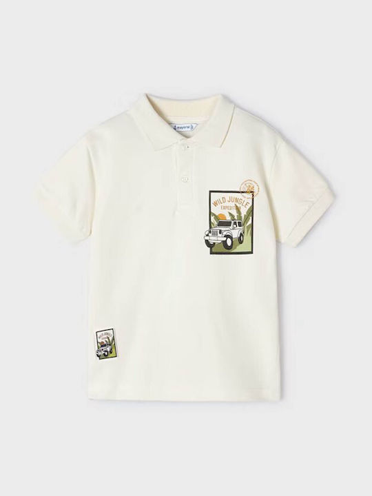 Mayoral Kids' Polo Short Sleeve Beige