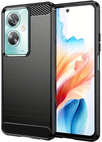 Techsuit Carbon Back Cover Silicon Negru (Oppo A79 5G)