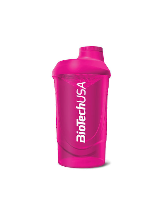 Biotech USA Wave Plastic Protein Shaker 600ml Pink