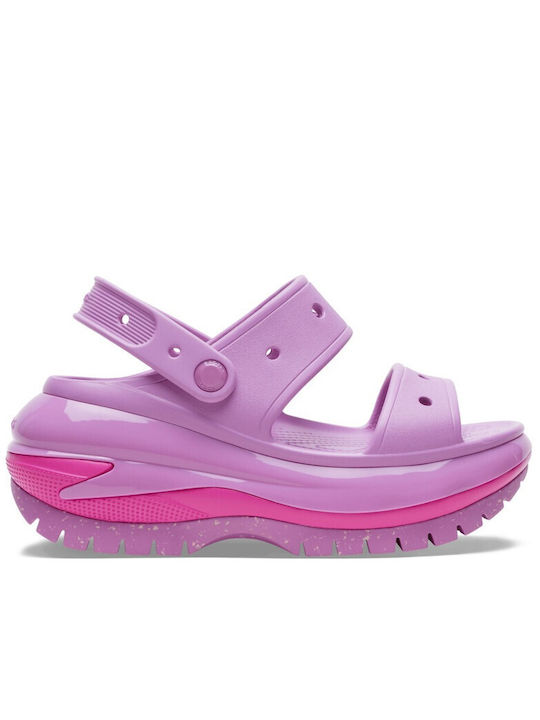 Crocs Crush Καλοκαιρινές Γυναικείες Πλατφόρμες Ροζ