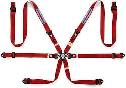 Sparco 6 Point Seat Belt in Red Color