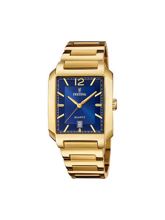 Festina Watch Battery with Gold Metal Bracelet