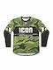 Icon Pentru bărbați Tricou Motocross Mânecă lungă Verde Culoare