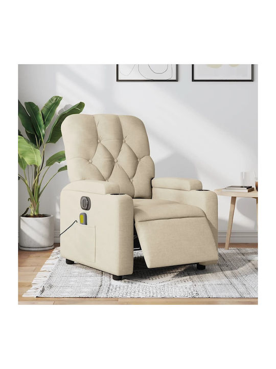 Πολυθρόνα Relax Massage με Υποπόδιο Κρεμ 74x86....