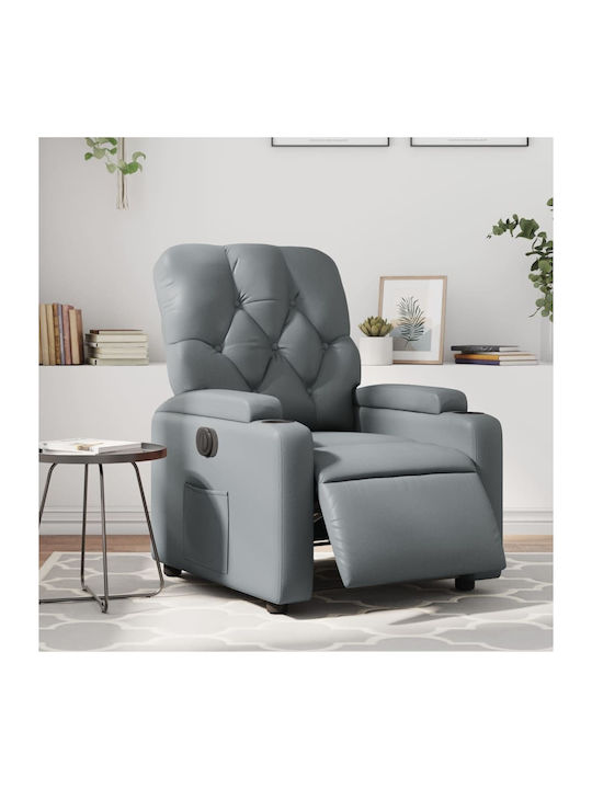 Relaxsessel mit Fußhocker aus Kunstleder Grey 7...