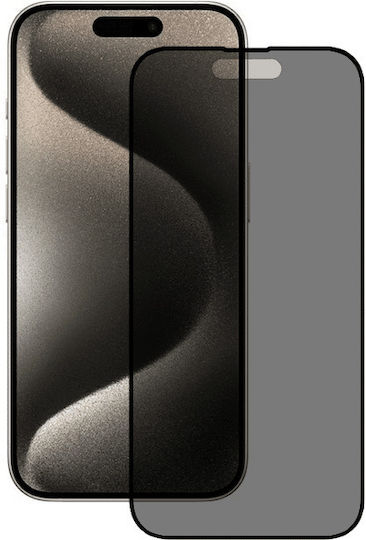 Nuon 3D Privacy Full Face Tempered Glass Μαύρο (iPhone 15 Pro Max)