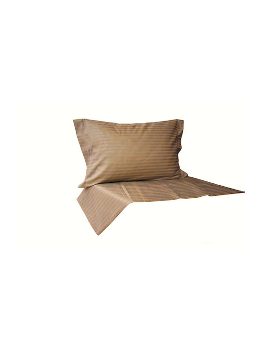 Decotelia Duvet Cover Set Queen with 2 Pillowcases 220x240 Coffee
