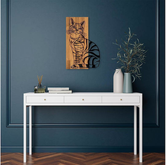 Asir Group 3D Mixed Art Black Wooden Wall Decor 58x38cm