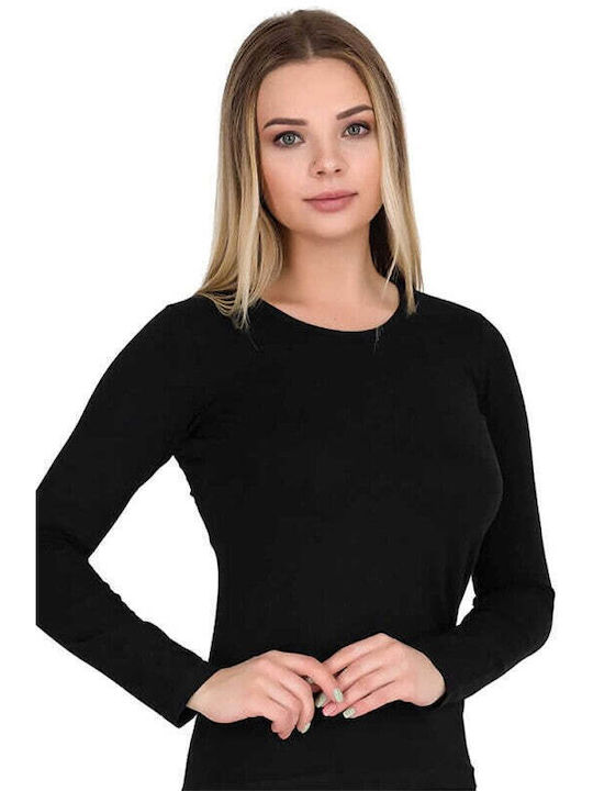 Berrak Women's Long Sleeve Cotton T-Shirt Black